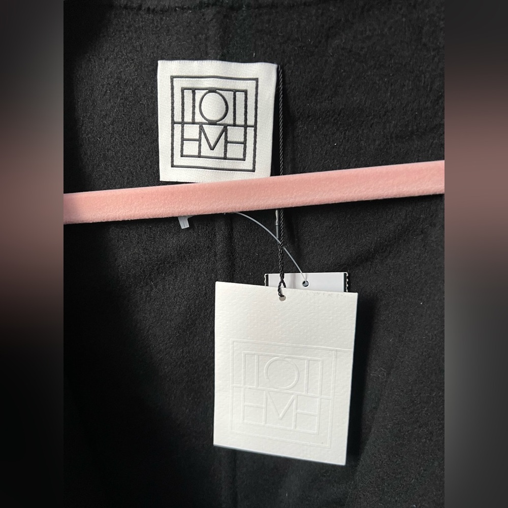 New Toteme Signature Wool Cashmere Coat In Black Size Medium - Picture 9 of 14